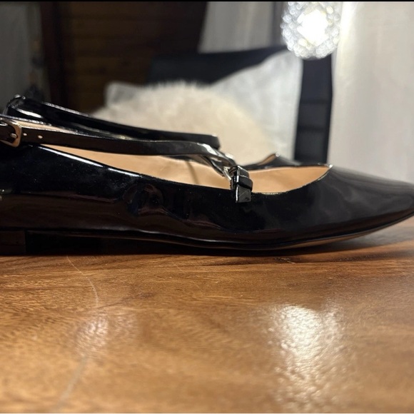 Nine West Anastasia Black Patent Leather Mary Jane Ballet Flat Pointy US Sz 10 - Picture 12 of 16